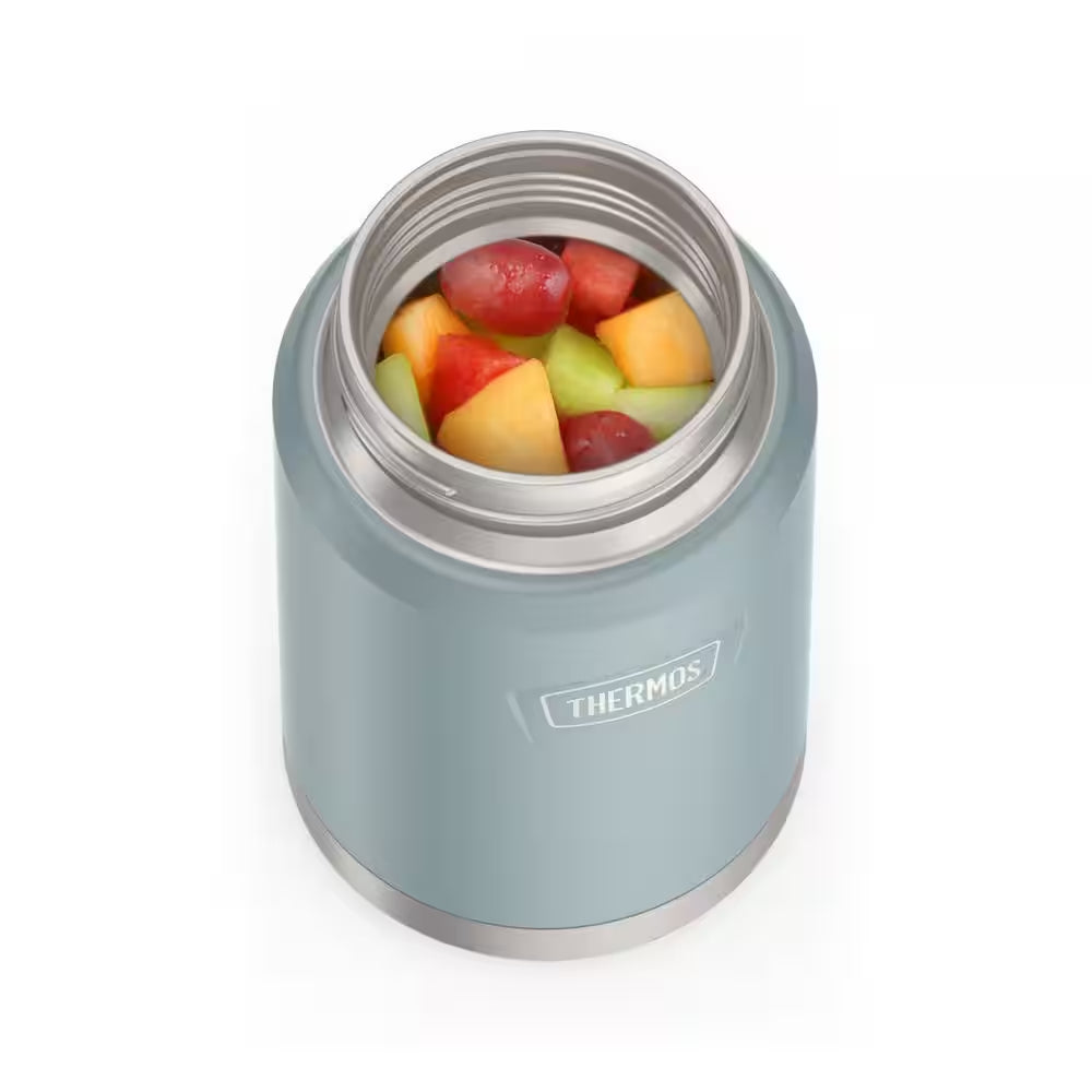 24 Oz. Glacier Blue Stainless Steel Food Jar with Spoon
