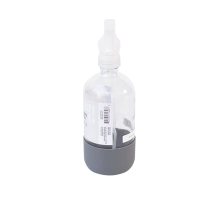 (3 Pack)  Clear Reuseable Glass Spray Bottle with Rubber Bottom, 16 Oz.
