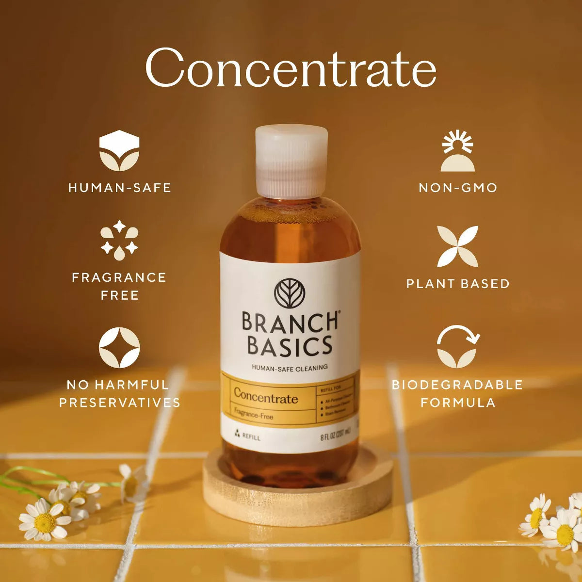 Branch Basics Fragrance-Free Concentrate All-Purpose Cleaner - 8Oz: Multipurpose, Countertops, Cooktops, Bath Tub