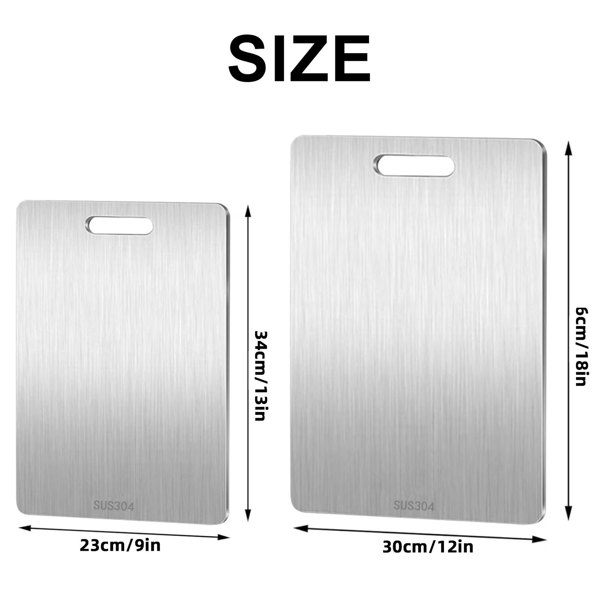 Titanium Cutting Boards Set of 2,Stainless Steel Cutting Boards for Kitchen,Double-Sided Food Grade Cutting Board,Cutting Meat,Cheese,Vegetable,Fruit