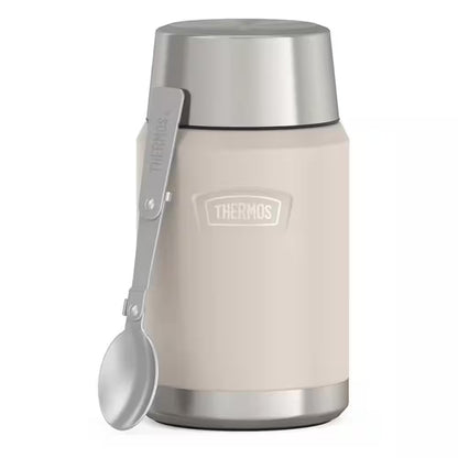 24 Oz. Sandstone Tanstainless Steel Food Jar W/Spoon