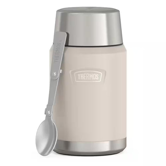 24 Oz. Sandstone Tanstainless Steel Food Jar W/Spoon