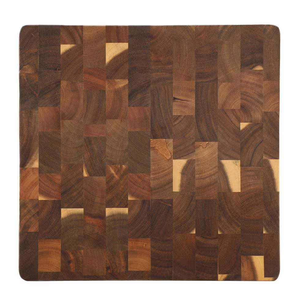 13.75 In. Square Thick Acacia Wood Serving and Cutting Butcher Board