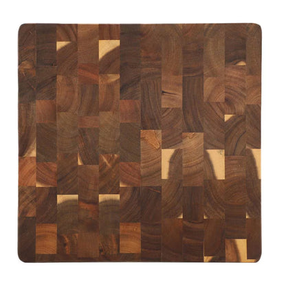 13.75 In. Square Thick Acacia Wood Serving and Cutting Butcher Board