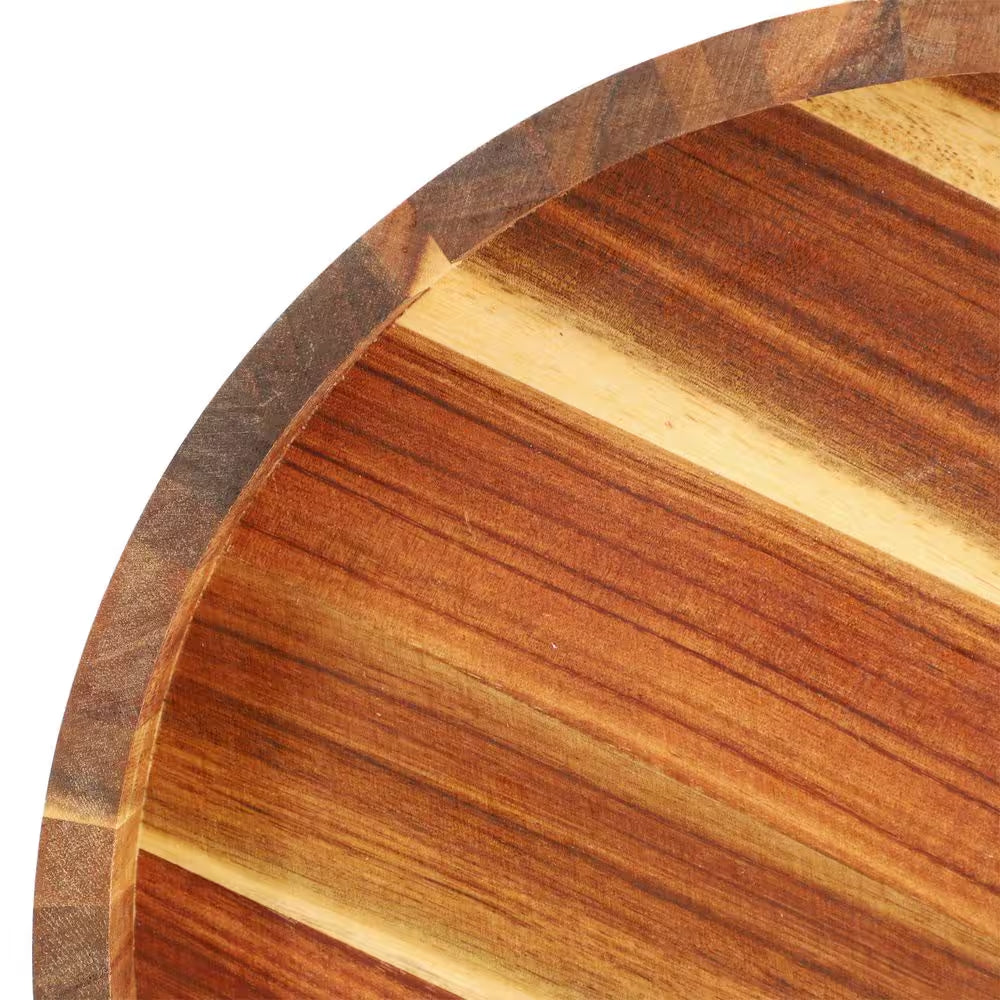 13 In. Acacia Wood Lazy Susan Tray