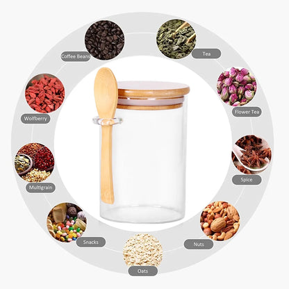 LEAVESANDTREES Y Clear Glass Airtight Coffee Food Storage Container (3 Count)