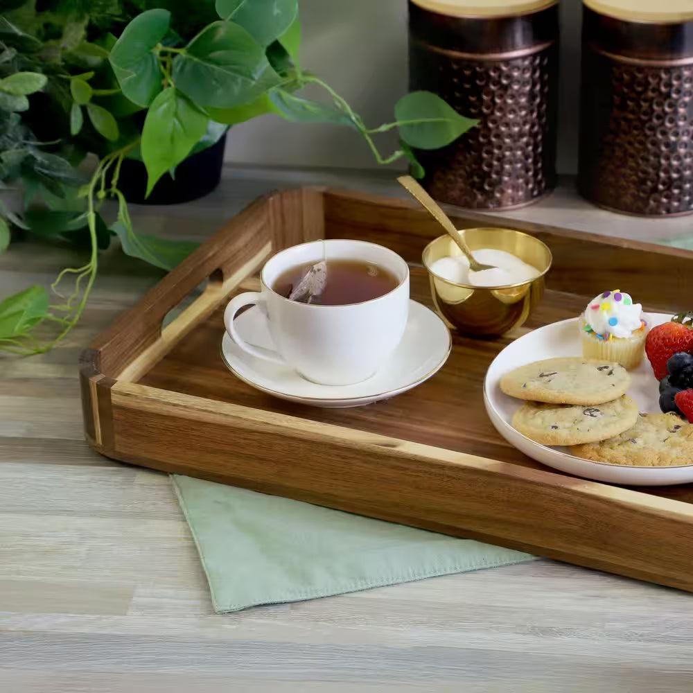 Acacia Wood 17.75 in X 12 in X 2 in Rectangle Serving Tray