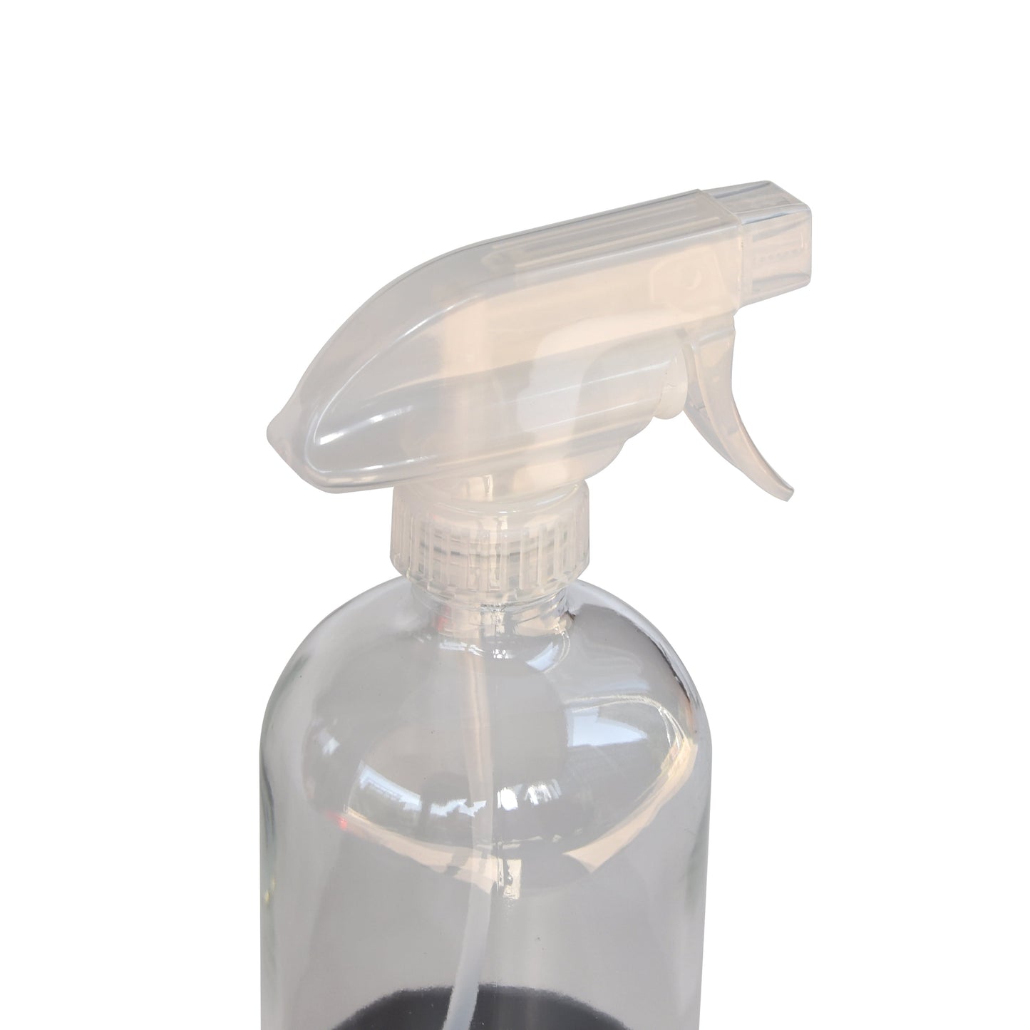 (3 Pack)  Clear Reuseable Glass Spray Bottle with Rubber Bottom, 16 Oz.