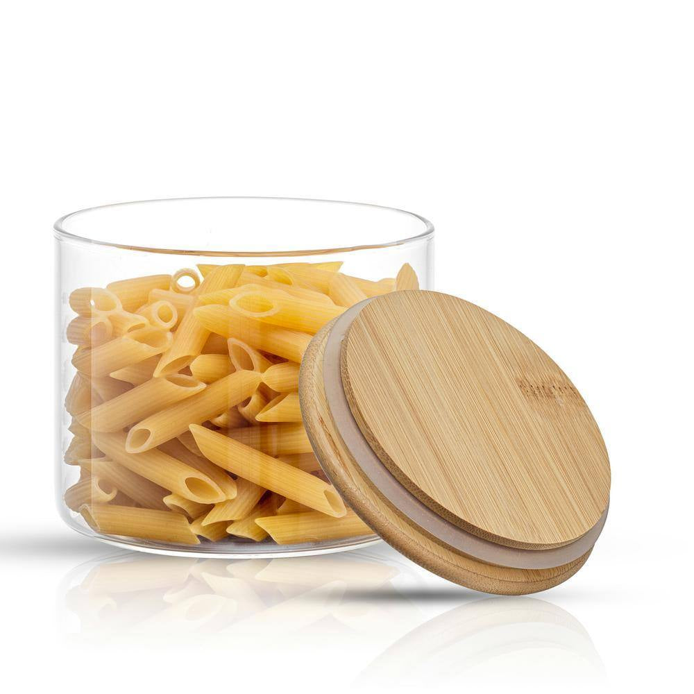 Joyful 6-Piece Kitchen Storage Jars with Airtight Bamboo Clamp Lids