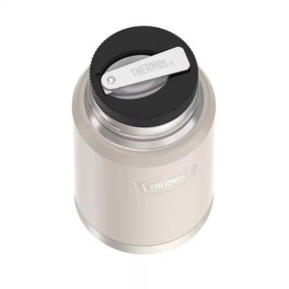 24 Oz. Sandstone Tanstainless Steel Food Jar W/Spoon