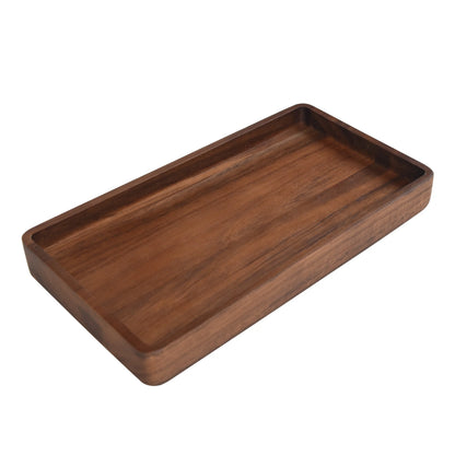 (3 Pack)  Acacia Wood Tray Organizer, Walnut