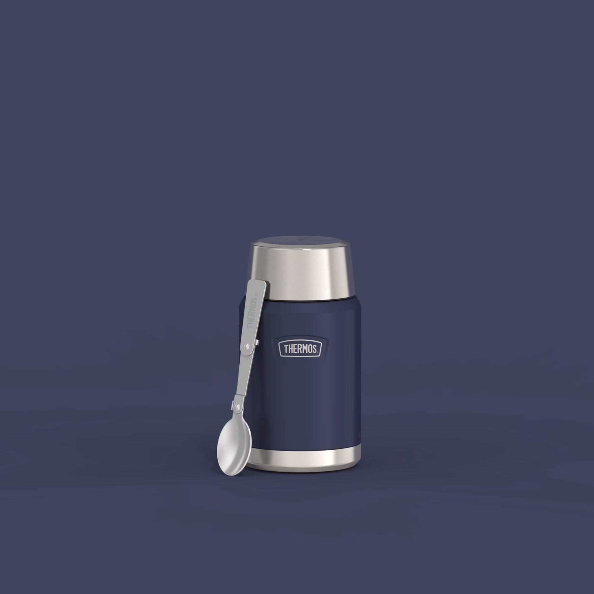 Stainless Steel Insulated Food Jar with Spoon, 24Oz, Mystical Navy