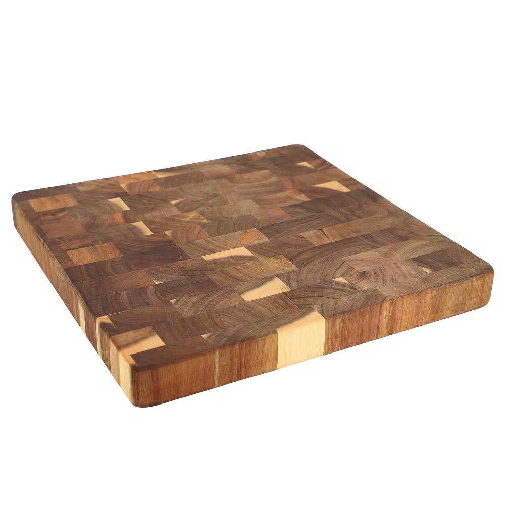 13.75 In. Square Thick Acacia Wood Serving and Cutting Butcher Board