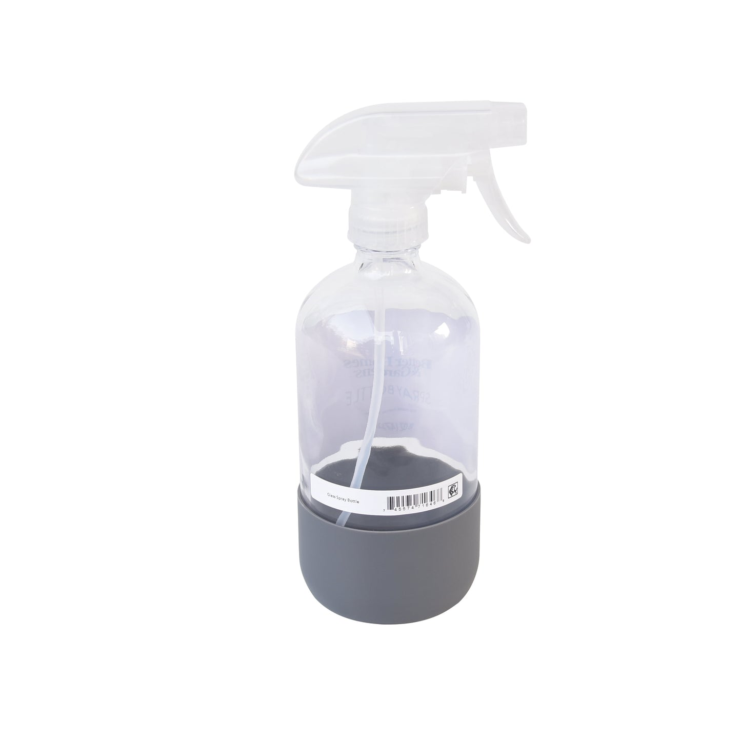 (3 Pack)  Clear Reuseable Glass Spray Bottle with Rubber Bottom, 16 Oz.