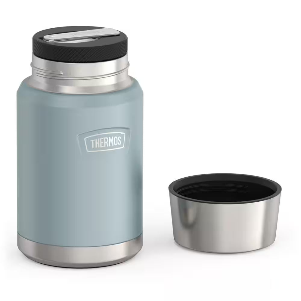 24 Oz. Glacier Blue Stainless Steel Food Jar with Spoon