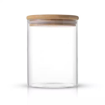 Joyful 6-Piece Kitchen Storage Jars with Airtight Bamboo Clamp Lids