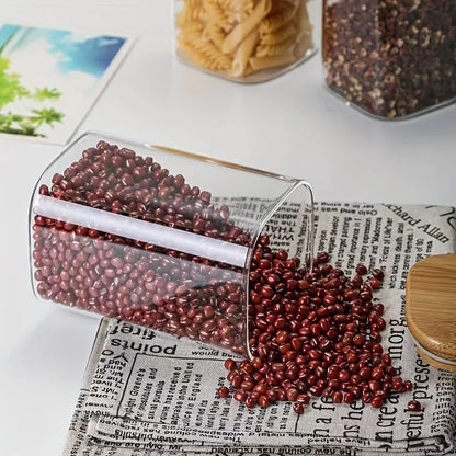 1/2/4/8Pcs, 10Oz Glass Jars with Airtight Lids, Candy Jars, Food Storage Containers with Bamboo Lids, Clear Jars