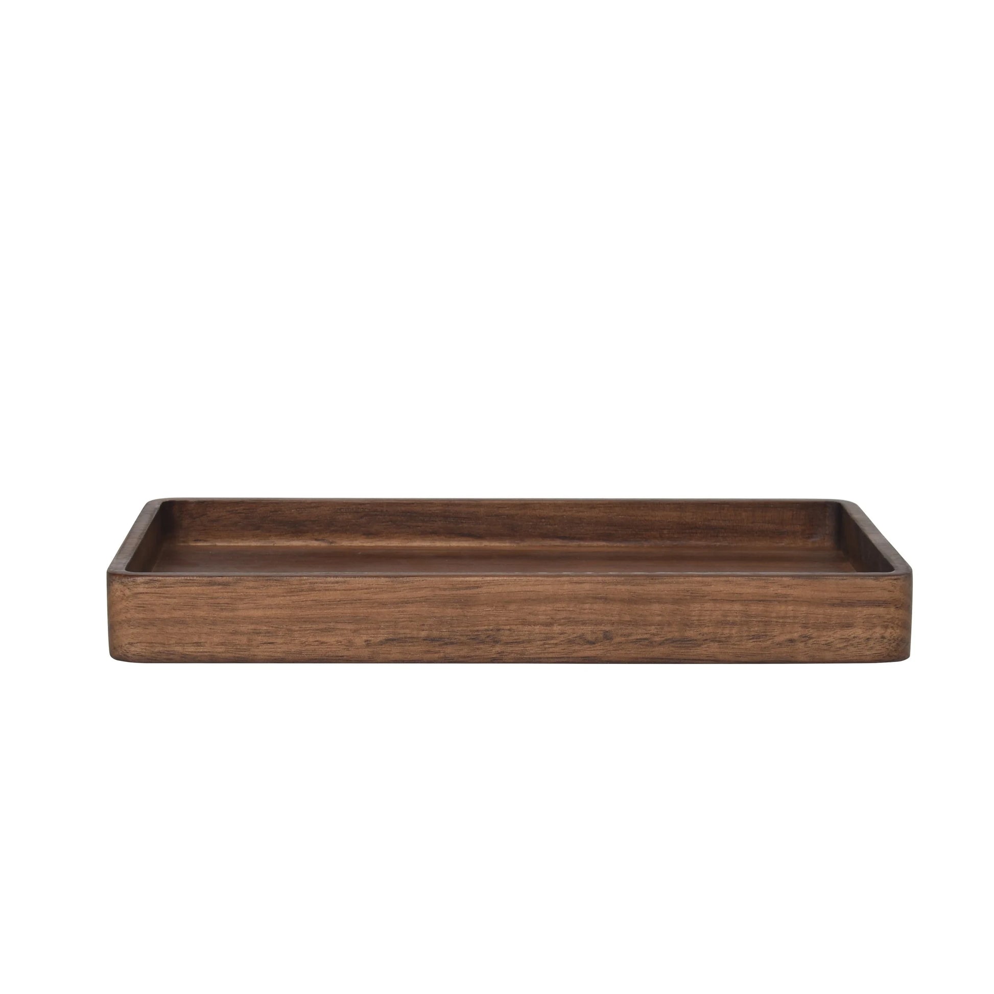 (3 Pack)  Acacia Wood Tray Organizer, Walnut