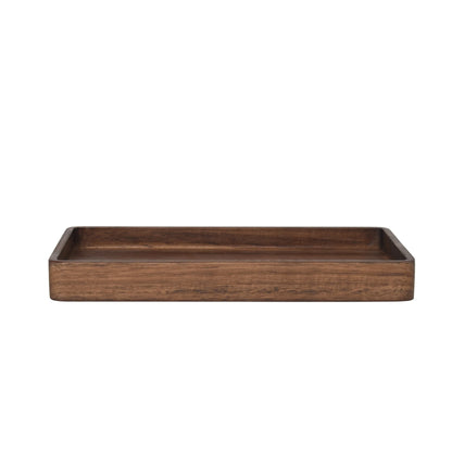 (3 Pack)  Acacia Wood Tray Organizer, Walnut
