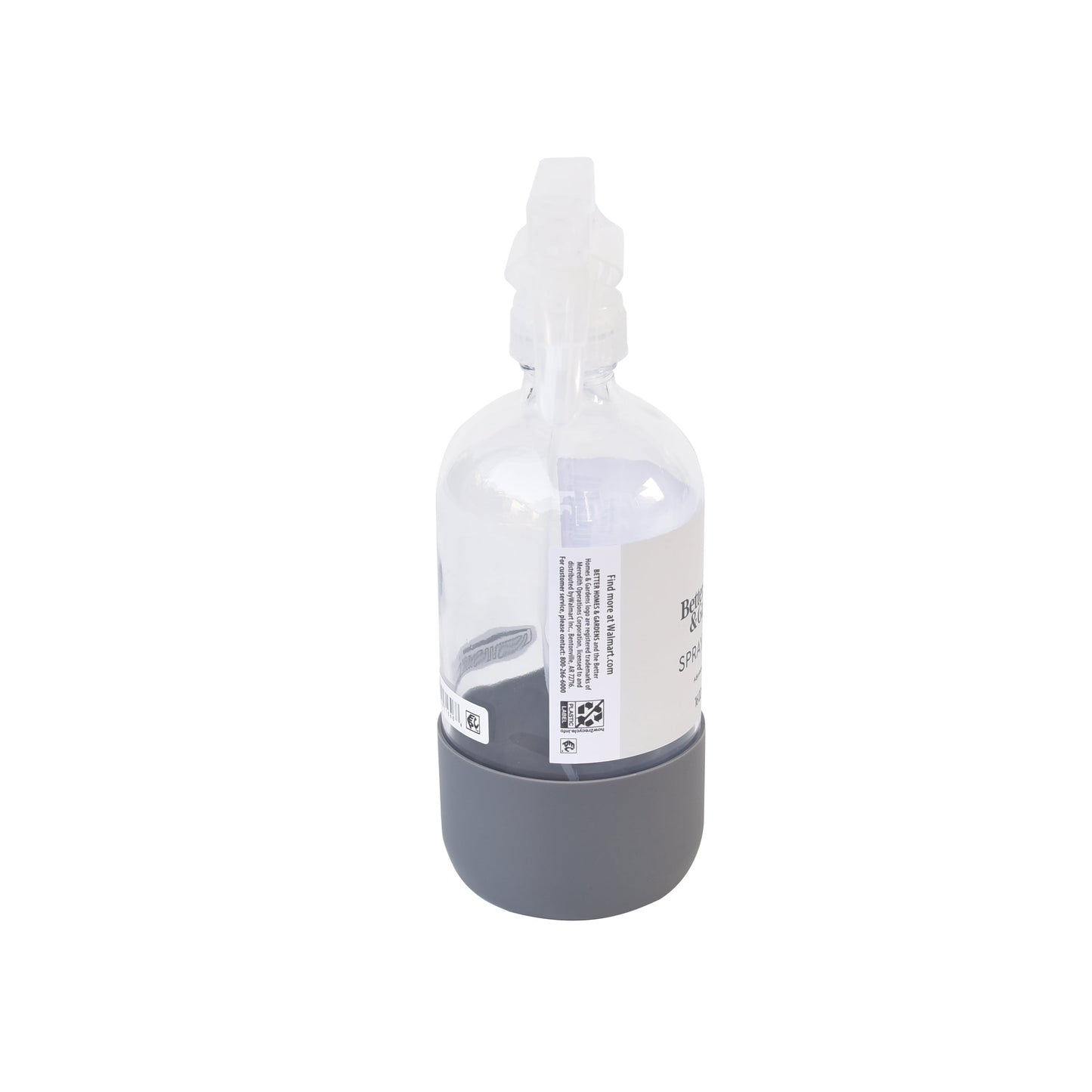 (3 Pack)  Clear Reuseable Glass Spray Bottle with Rubber Bottom, 16 Oz.