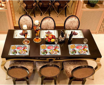 304 Stainless Steel Divided Plates with Lid for Adults Divided Dinner Tray 5 Sections Bento Lunch Box Divided Food Containers