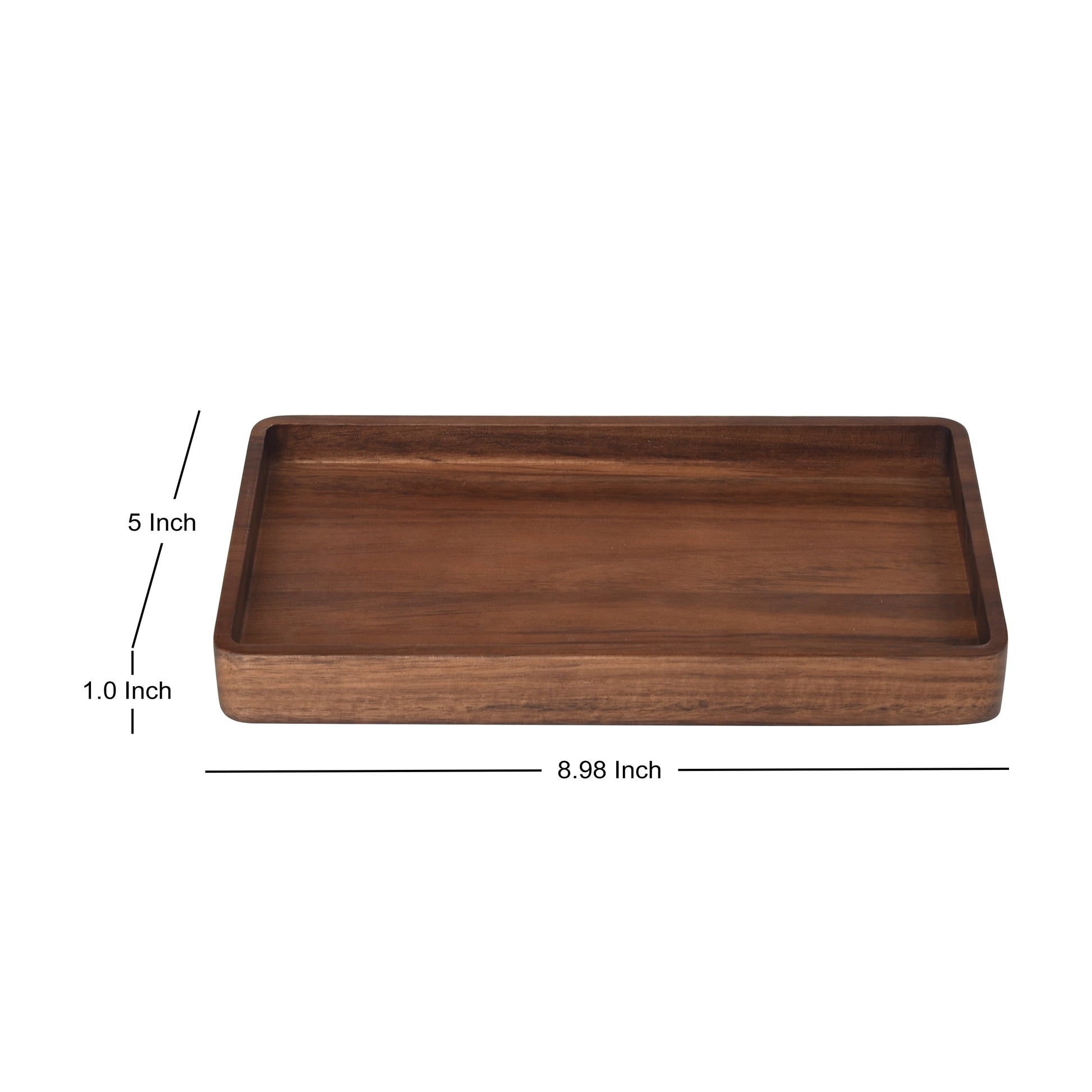 (3 Pack)  Acacia Wood Tray Organizer, Walnut