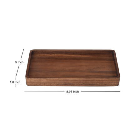 (3 Pack)  Acacia Wood Tray Organizer, Walnut