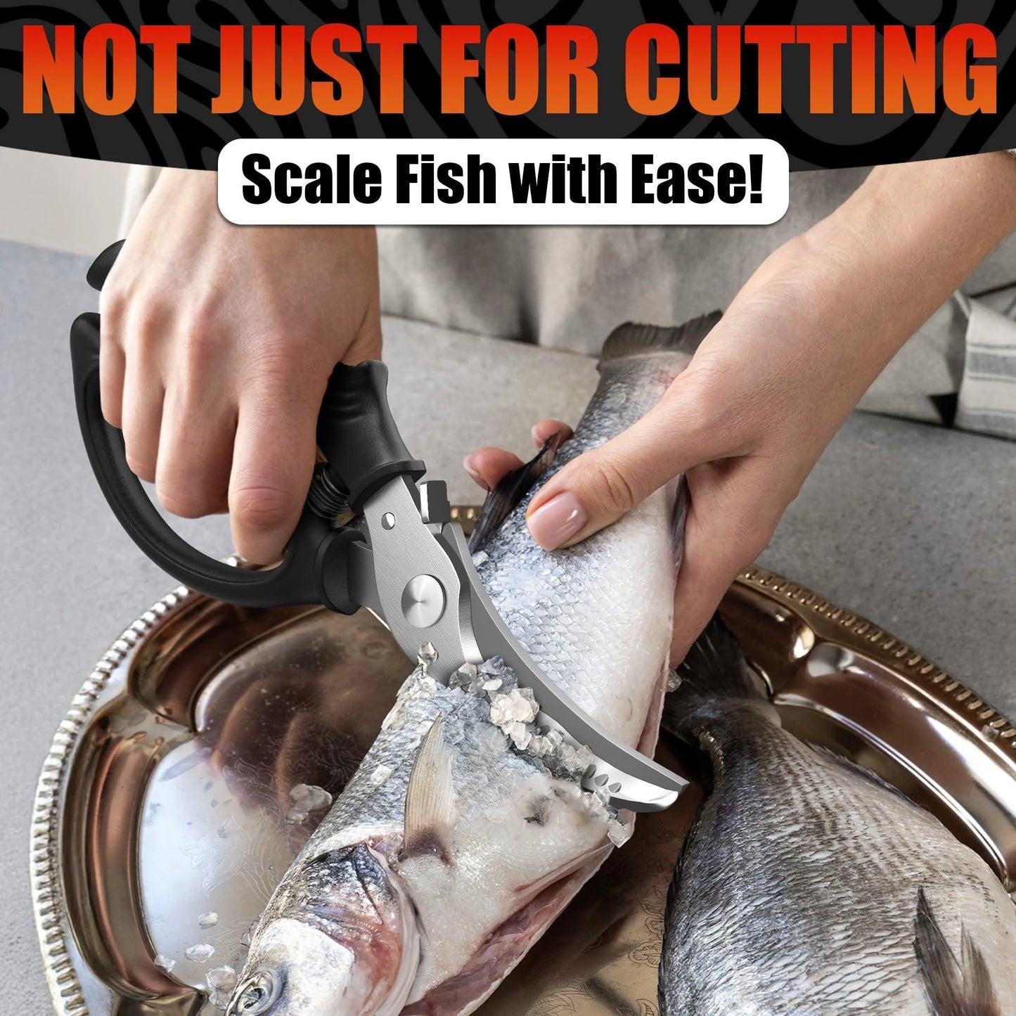 Heavy Duty Poultry Shears – Stainless Steel Meat Scissors Heavy Duty Ergonomic Kitchen Shears for Food Vegetables Seafood & Bones – High Wear Resistance & Thick Spring for Easy Cutting