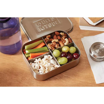 Bento Box Lunch and Condiment Containers Bundle for Kids and Adults, Stainless Steel, Set of 5