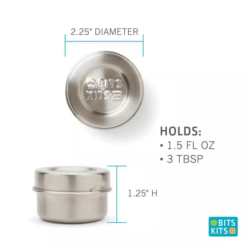 Bento Box Lunch and Condiment Containers Bundle for Kids and Adults, Stainless Steel, Set of 5