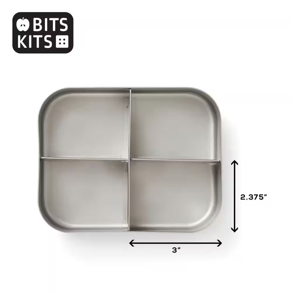 Bento Box Lunch and Condiment Containers Bundle for Kids and Adults, Stainless Steel, Set of 5