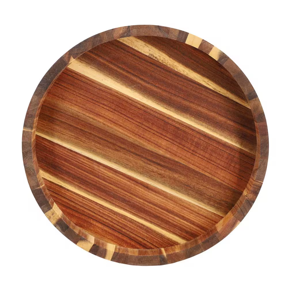 13 In. Acacia Wood Lazy Susan Tray