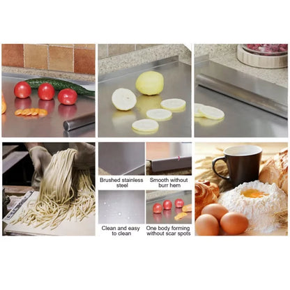 Large Size Household Stainless Steel Chopping Board Double Panel Multifunctional Pastry Baking Board Chopping Board Kitchenware