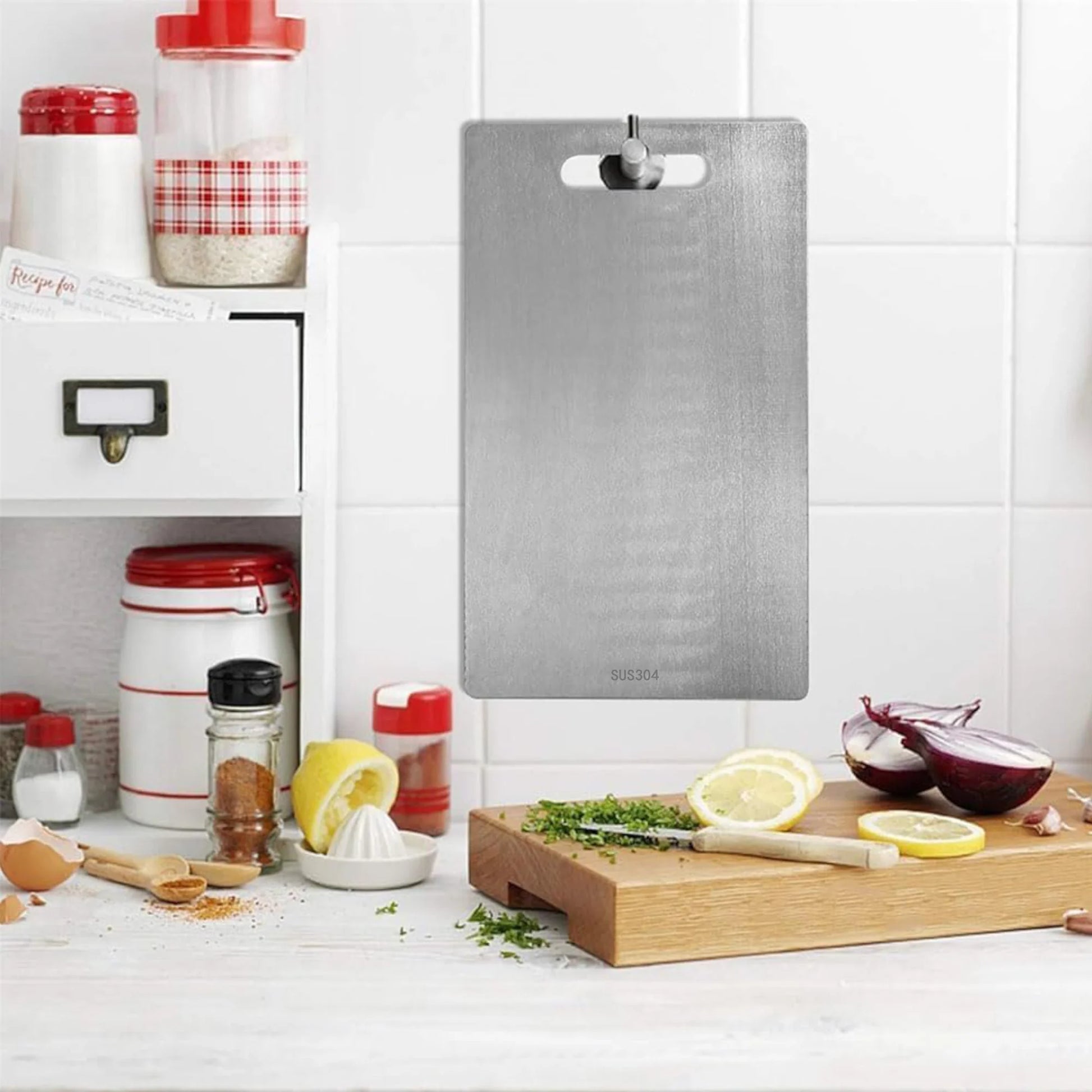 Titanium Cutting Boards Set of 2,Stainless Steel Cutting Boards for Kitchen,Double-Sided Food Grade Cutting Board,Cutting Meat,Cheese,Vegetable,Fruit