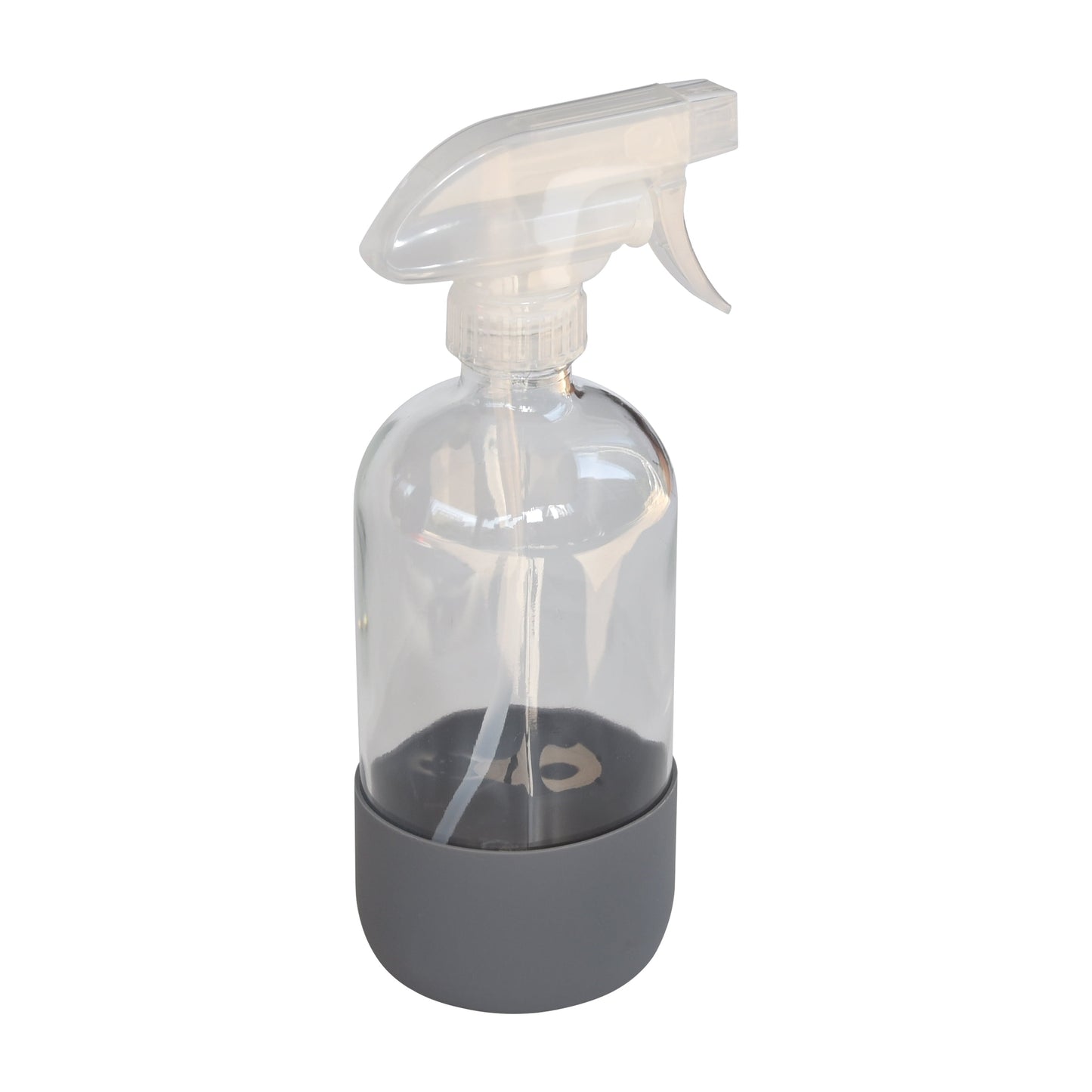 (3 Pack)  Clear Reuseable Glass Spray Bottle with Rubber Bottom, 16 Oz.