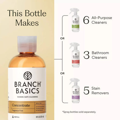 Branch Basics Fragrance-Free Concentrate All-Purpose Cleaner - 8Oz: Multipurpose, Countertops, Cooktops, Bath Tub